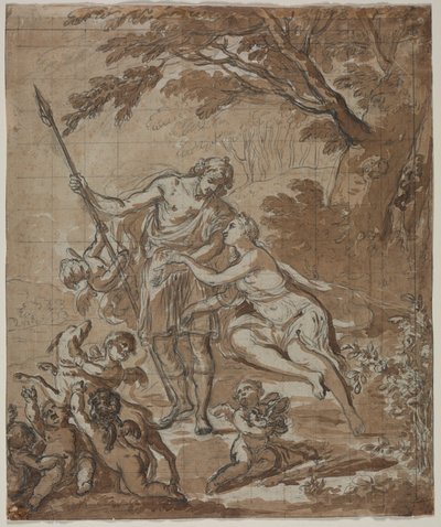 Venus en Adonis, 1713 door Unbekannt