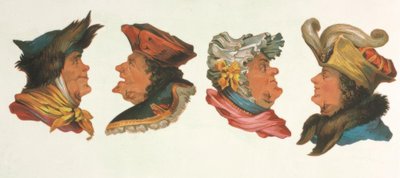 Vexierbild, Vier Köpfe door Unbekannt