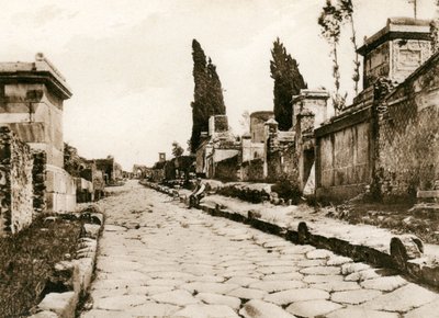 Via delle Tombe, Pompeii, Italië, ca. 1900s door Unbekannt