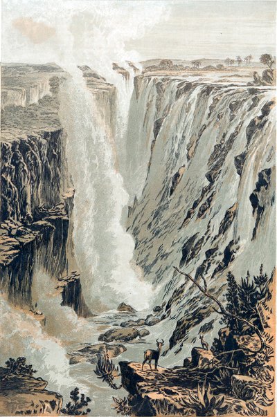 Victoria Falls, Afrika, gezien vanuit het oosten, 1866 door Unbekannt