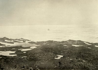 Uitzicht vanaf High Hill...Het schip in losse pak, c1908, 1909 door Unbekannt