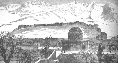 Uitzicht in Kabul: De Bala Hissar en een deel van de stad vanuit Deh Afghan, ca. 1880 door Unbekannt