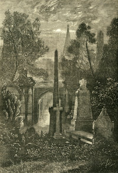 Uitzicht op Highgate Cemetery, c1876 door Unbekannt