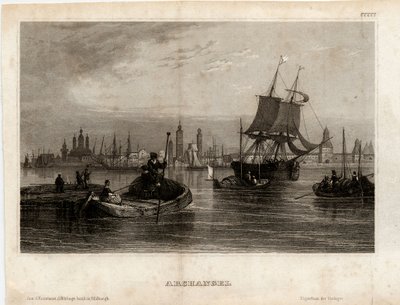 Uitzicht op Arkhangelsk, 1833 door Unbekannt