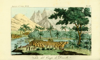 Uitzicht op het kamp van Jean-Baptiste Douville aan de Congo-rivier bij het dorp Quitumba, Angola door Unbekannt