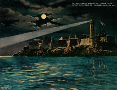 Uitzicht op Morro Kasteel vanaf de zee, Havana, Cuba, ca. 1920 door Unbekannt
