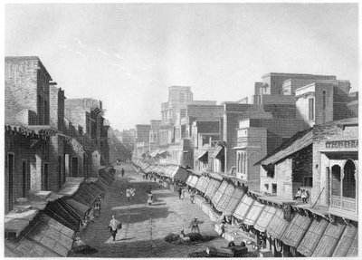 Uitzicht op de Hoofdstraat, Agra, ca. 1860 door Unbekannt