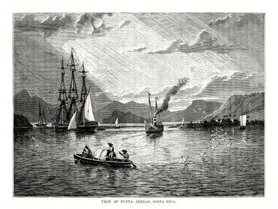Uitzicht op Punta Arenas, Costa Rica, 1877 door Unbekannt
