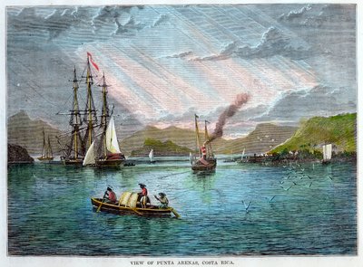 Uitzicht op Punta Arenas, Costa Rica, ca. 1880 door Unbekannt