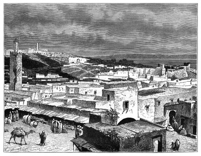 Uitzicht op Tanger, Marokko, vanaf de landzijde, c1890 door Unbekannt