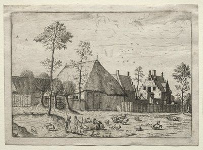 Uitzicht op Dorpen in Brabant en Kempen: Herders met Kudde, c. 1559 door Unbekannt
