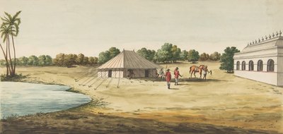 Uitzicht op een Chaudézie in het interieur van een Engelse reizigerstent, ca. 1828-1830 door Unbekannt