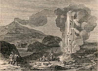 Uitzicht op een Geiser, of Heet Fontein, 7 december 1833 door Unbekannt