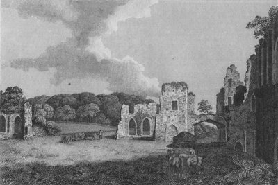 Zicht op een deel van de ruïnes van de abdij van St. Agatha: nabij Eastby, Yorkshire, 1791 door Unbekannt