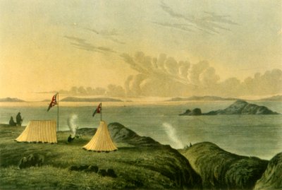 Uitzicht op de Noordelijke IJszee vanaf de monding van de Copper Mine River, middernacht, juli 1821 door Unbekannt