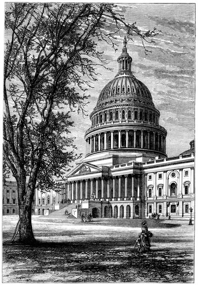Uitzicht op het Capitool, Washington DC, VS, ca. 1880 door Unbekannt
