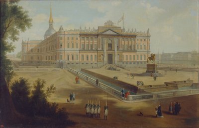 Uitzicht op het Michaelpaleis in Sint-Petersburg, 1800s door Unbekannt