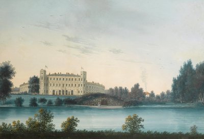 Uitzicht op het paleis in Gatchina, begin 19e eeuw door Unbekannt