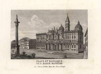 Uitzicht op de Piazza e Basilica di Santa Maria Maggiore, Rome door Unbekannt