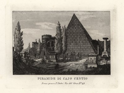 Uitzicht op de Piramide van Cestius, Rome door Unbekannt