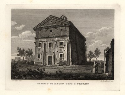 Uitzicht op de Tempel van Bacchus, Rome, nu St door Unbekannt
