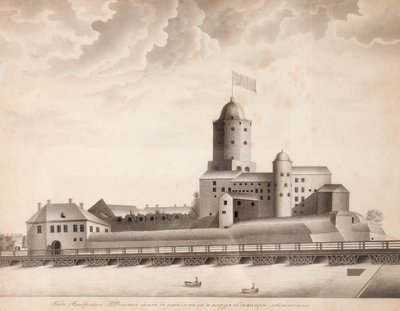 Uitzicht op het kasteel van Vyborg, ca. 1840 door Unbekannt