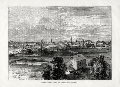 Uitzicht op de stad Melbourne, Victoria, Australië, 1877 door Unbekannt