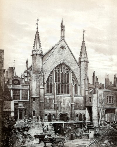 Uitzicht op het oostelijke uiteinde van Guildhall en de Oude Bibliotheek, City of London, 1886 door Unbekannt