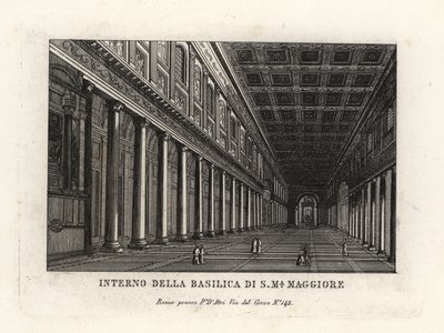 Uitzicht op het interieur van de Basilica di Santa Maria Maggiore, Kerk van Sint-Maria Major, Rome door Unbekannt
