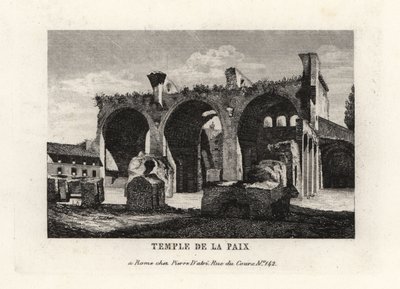 Uitzicht op de ruïnes van de Tempel van Vrede, Templum Pacis, of het Forum van Vespasianus, Rome door Unbekannt