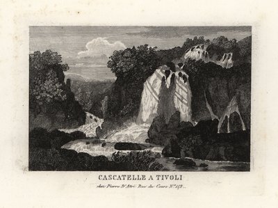 Watervallen bij Tivoli, Italië door Unbekannt