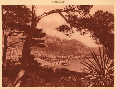 Uitzicht op Monte-Carlo vanuit Monaco, 1930 door Unbekannt