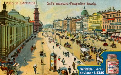 Uitzichten van Hoofdsteden: Nevsky Prospect, St. Petersburg, ca. 1900 door Unbekannt
