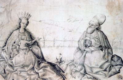 Maagd en Kind met Sint Paulus, c1450 door Unbekannt