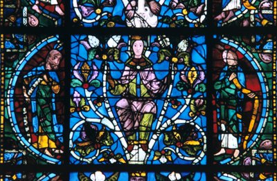 Maagd en profeten, glas-in-lood, kathedraal van Chartres, Frankrijk door Unbekannt