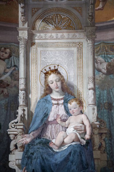 Maagd en kind schilderij in San Filippo Neri kerk, Turijn, Italië door Unbekannt