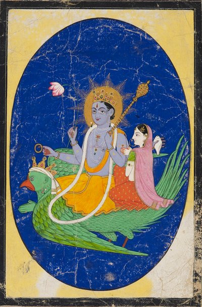 Vishnu en metgezel op Garuda, 19e eeuw door Unbekannt
