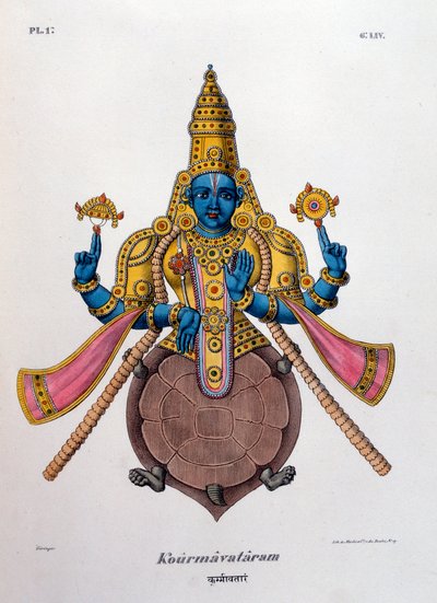 Vishnu, een van de goden van de hindoeïstische trinity trimurti, 1828 door Unbekannt