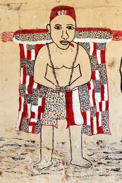 Voodoo muurschildering op een klooster, Togoville, Togo door Unbekannt