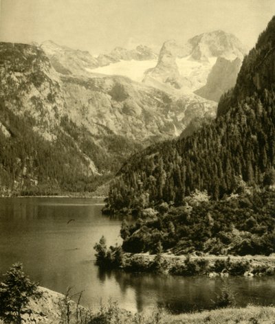 Vorderer Gosausee en de Dachstein-bergen, Opper-Oostenrijk, ca. 1935 door Unbekannt
