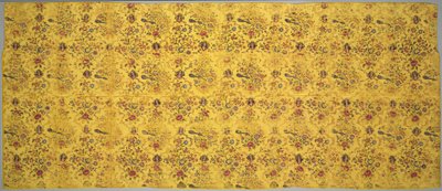 Wandbekleding met flora, pauwen en portretmedaillons, 1800s door Unbekannt