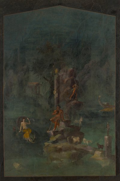 Muurschildering: Polyphemus en Galatea in een landschap, van de keizerlijke villa door Unbekannt
