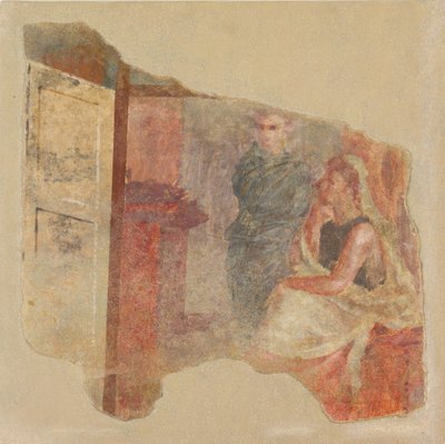 Muurschildering fragment van de noordmuur van Kamer H van de Villa van P. Fannius door Unbekannt