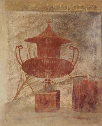 Muurschildering fragment uit de peristyle van de Villa van P. Fannius Synistor..., ca. 50-40 v.Chr. door Unbekannt