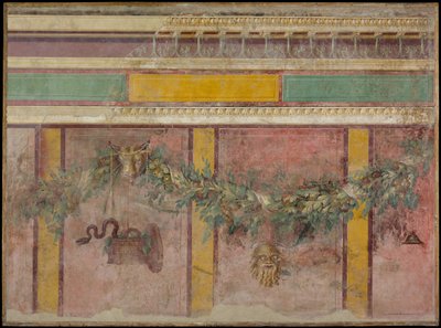 Muurschildering van de westelijke muur van Kamer L van de Villa van P. Fannius Synistor door Unbekannt