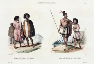 Krijgers van Shouraki en inwoners van Houa Houa, Nieuw-Zeeland door Unbekannt