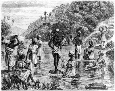 Kleren wassen, Santo Domingo, 1873 door Unbekannt