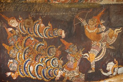 Wat Bo, Siem Reap Muurschildering van de Ramayana, Siem Reap, Cambodja door Unbekannt