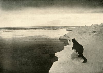 Op de uitkijk naar zeehonden aan de ijsrand, ca. 1908 door Unbekannt
