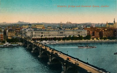 Waterloo-brug en Somerset House, Londen, ca. 1910 door Unbekannt